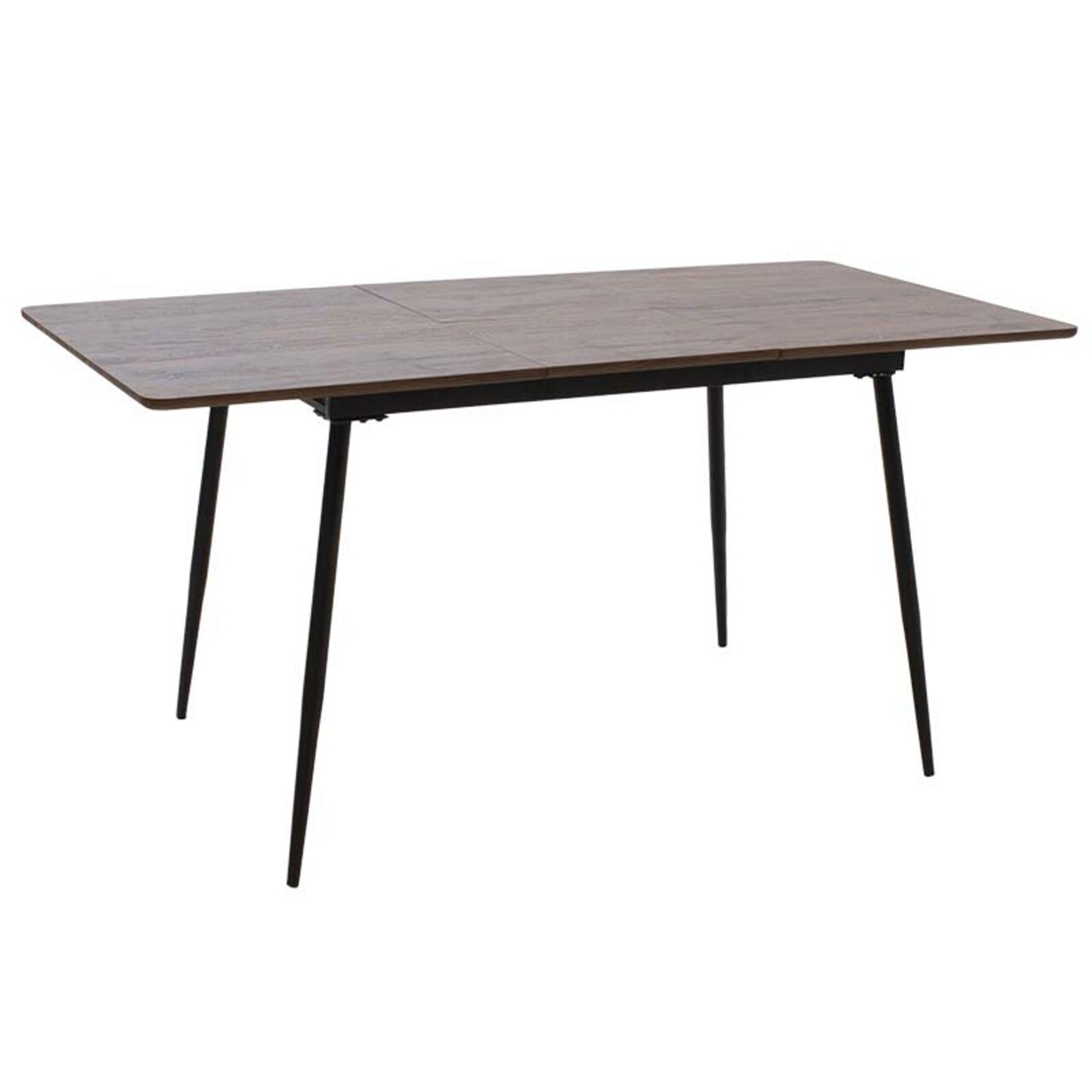 Set masa extensibila si 6 scaune Shazam-Tania, Pakoworld, 120-160x80x76 cm, MDF/fier/textil, maro/negru/bej