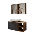 Set Dulap de Baie cu Chiuvetă și Oglindă (2 Piese), Hanah Home, 2518, MDF, Pin Atlantic / Antracit