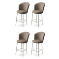 Set scaune  de bar 4 piese, Charlotte, Fora, Metal, Cappuccino / Chrome