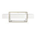 Comoda TV, Tera Home, Bianco, PAL, Alb/Auriu