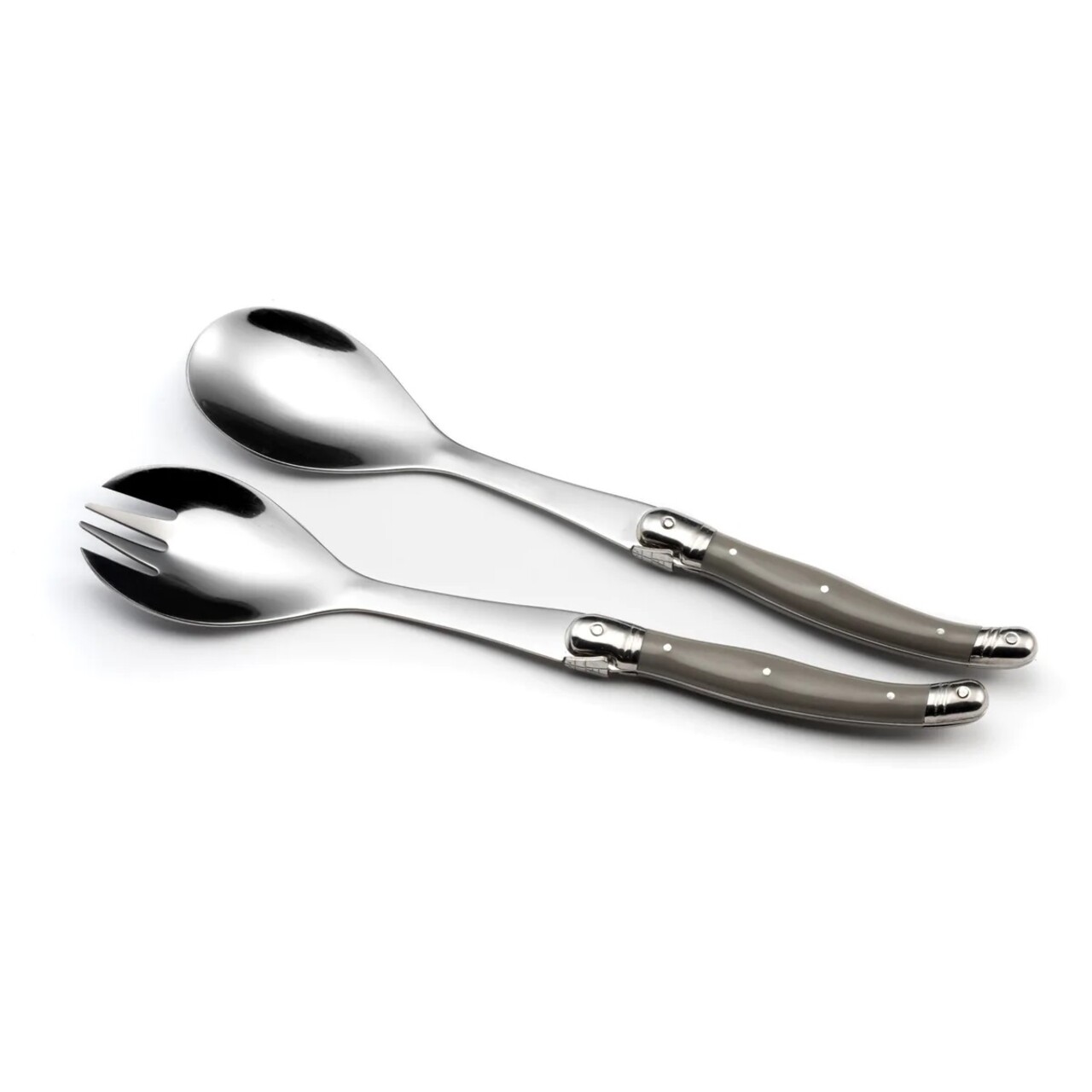 Set 2 Ustensile Pentru Salata Cu Suport, Lou Laguiole, Inox/lemn