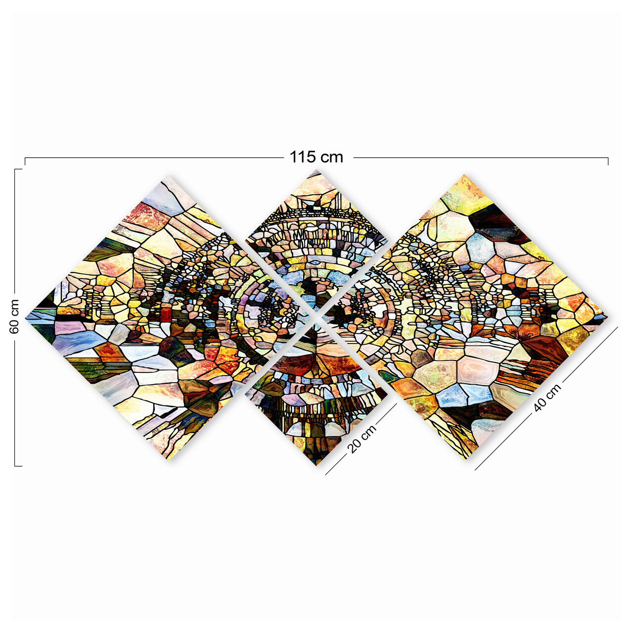 Set 4 tablouri decorative, 4MDF771690895, MDF, Imprimat UV, Multicolor