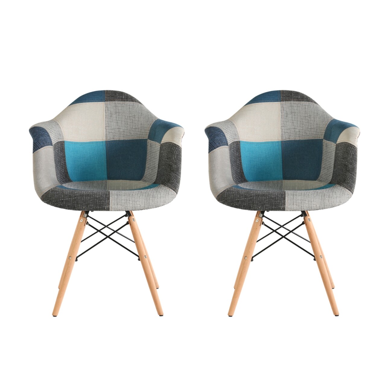 beetle Caroline Ringlet Set 2 scaune tapitate pentru living Cosy sky, Heinner, albastru/gri -  mezoni.ro