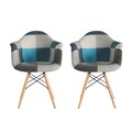 Set 2 scaune tapitate pentru living Cosy sky, Heinner, albastru/gri