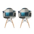 Set 2 scaune tapitate pentru living Cosy sky, Heinner, albastru/gri