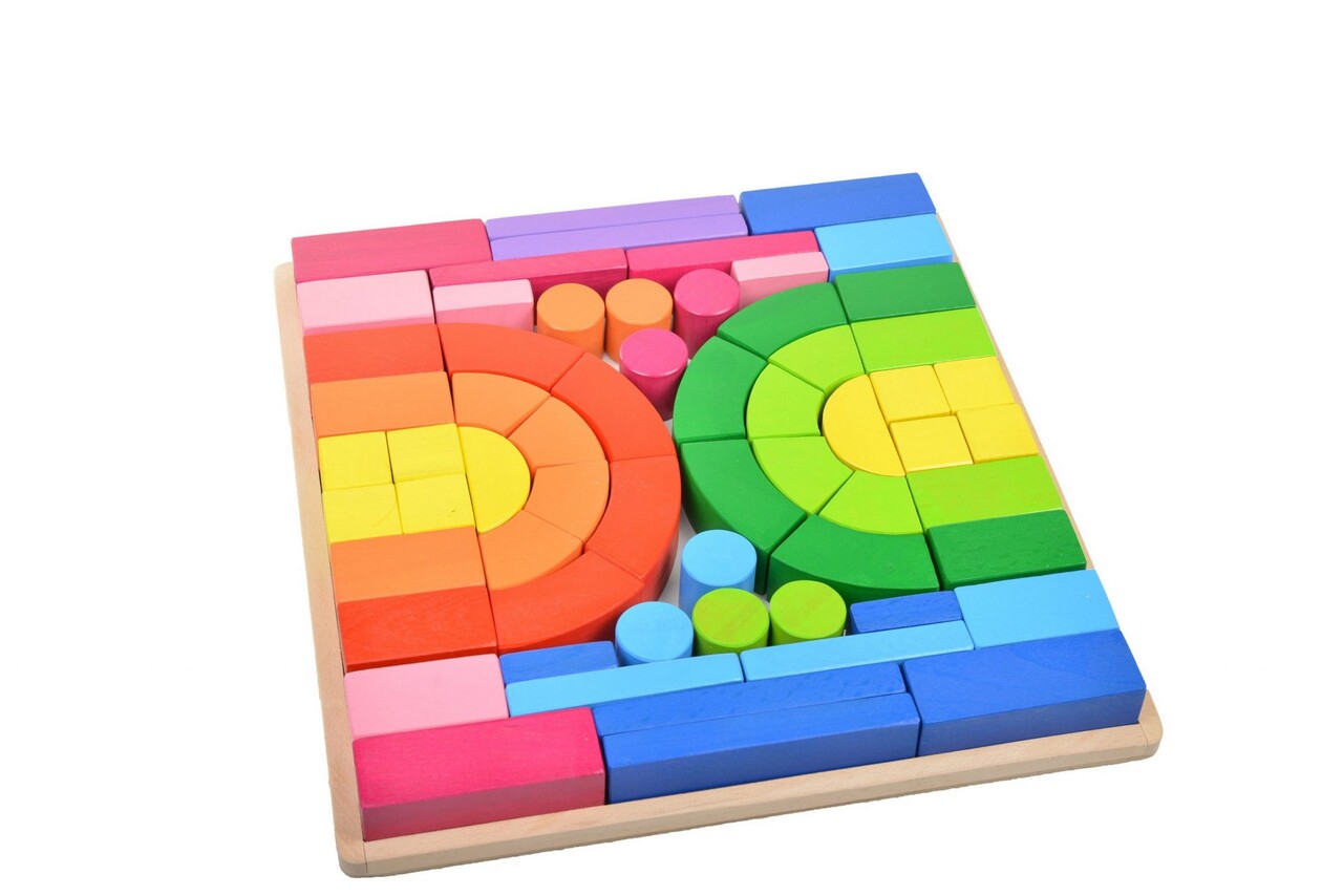 Jucarie pentru landou/carucior, Hanah Home, Block, 33x33x6 cm, Multicolor - view 2