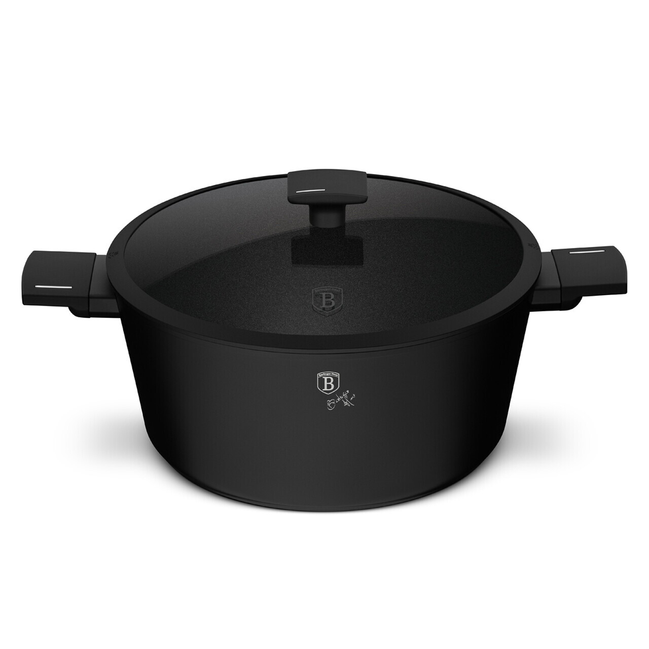Oala cu capac Berlinger Haus, Matte Black, 30 cm, 8 L, aluminiu forjat, negru - imagine 4