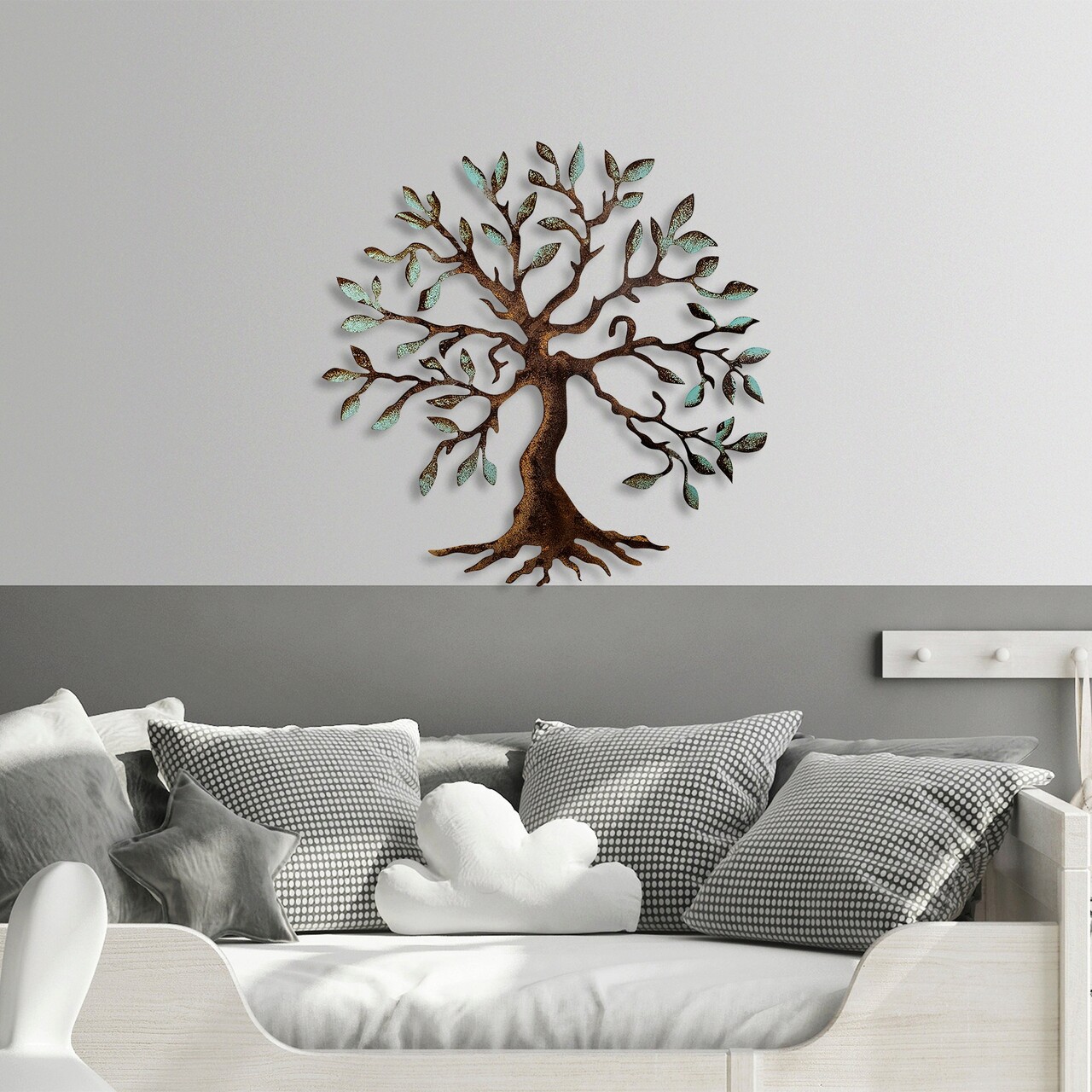 Decoratiune de perete, Tree, Metal, 60 x 60 cm, Multicolor - 1 | YEO