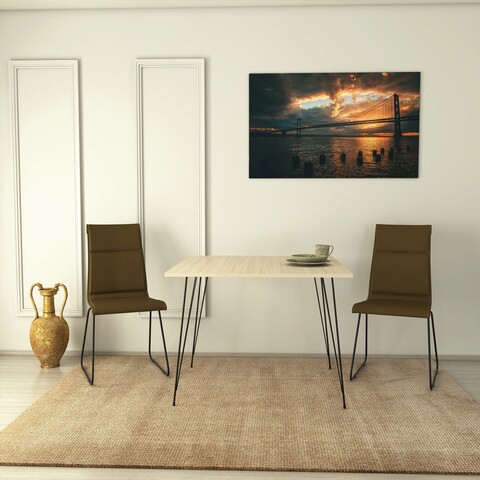 Masa, comforty, sandalf square, 90x75x90 cm, stejar