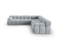 Coltar simetric 5 locuri, Bellis-51, Micadoni Home, 282x282x70 cm, catifea, albastru deschis