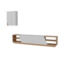 Mobilier pentru living Zebra, Decorotika, 3 piese, 240x37.5x47 cm, alb/natural