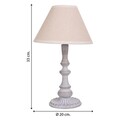 Lampa de masa Style, Creaciones Meng, 33 cm, 1 x E14, 40W, metal, gri deschis/alb