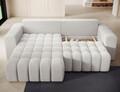 Coltar extensibil stanga 4 locuri ELTAP, Bon-223, Bonett, 250x175x92 cm, lemn/poliester, alb murdar
