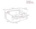 Canapea extensibilă cu 2 locuri, Balcab Home, 825BLC5415, Cadru: 100% LEMN DE BRAD, Maro