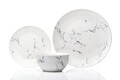 Serviciu de masa 12 piese, Sabichi, Marble, portelan, alb/gri