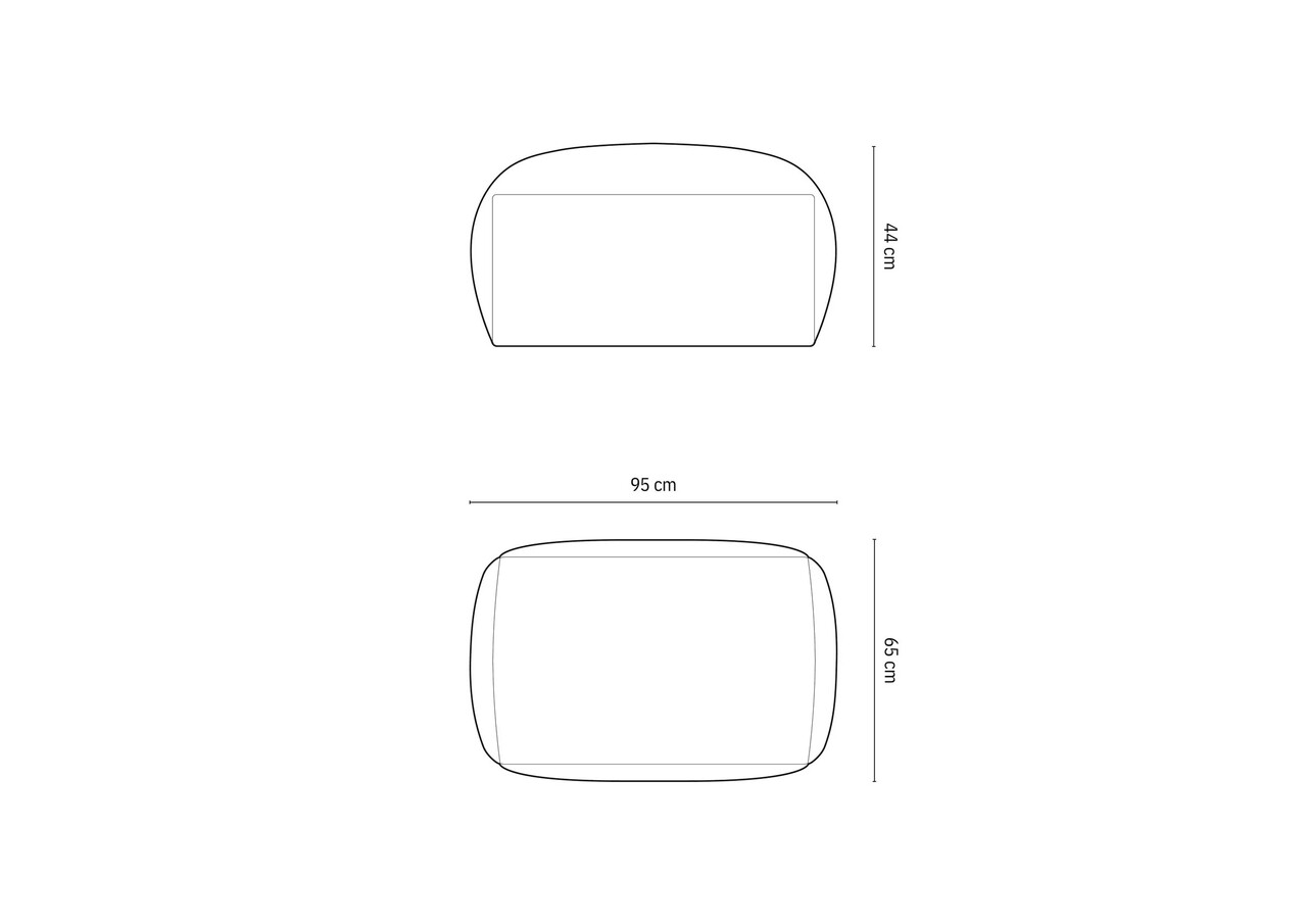 Taburet modular, Martina-169, Micadoni Home, 95x65x44 cm, tesatura structurata catifelata, bej inchis