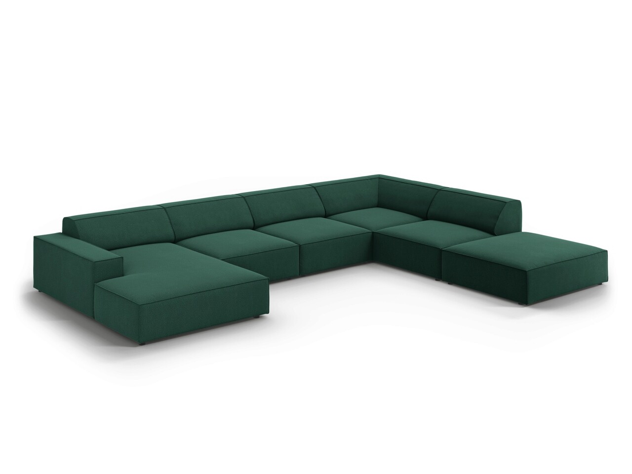 Coltar panoramic dreapta 7 locuri, Jodie, Micadoni Home, BL, 364x262x70 cm, poliester, verde - 1 | YEO