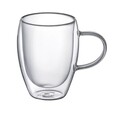 Set 2 cani termorezistente Doble, Ambition, 350 ml, sticla temperata, transparent