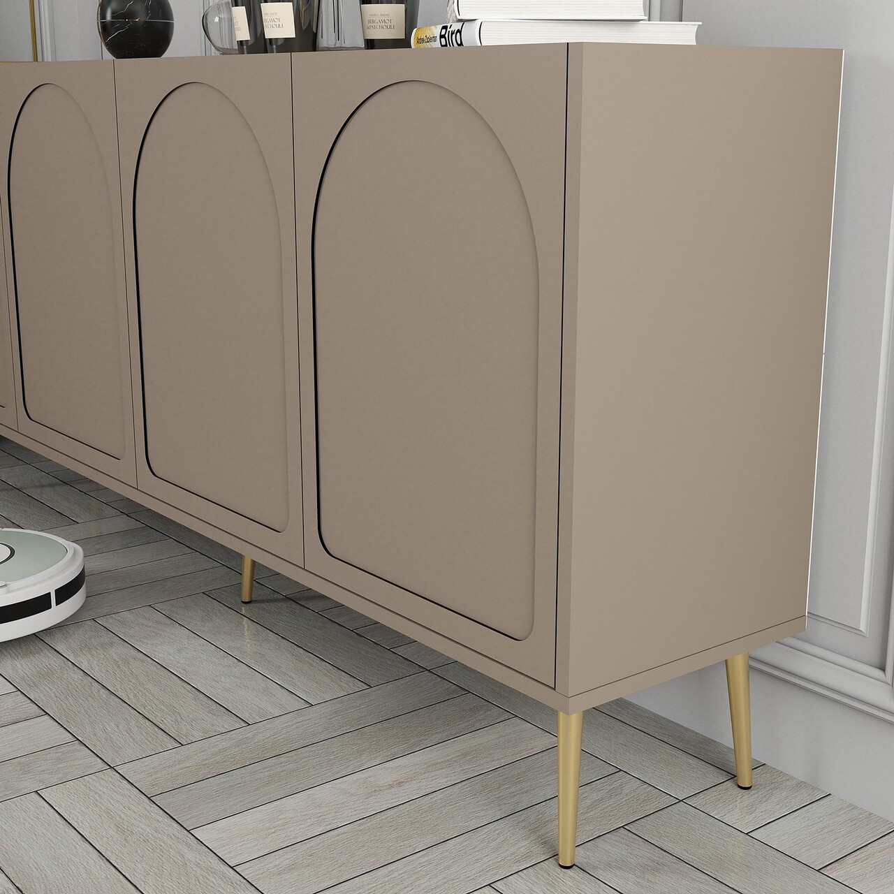 Consola, Hanah Home, Lyon 80, 180x80x35 cm, Atlas / Aur - view 5