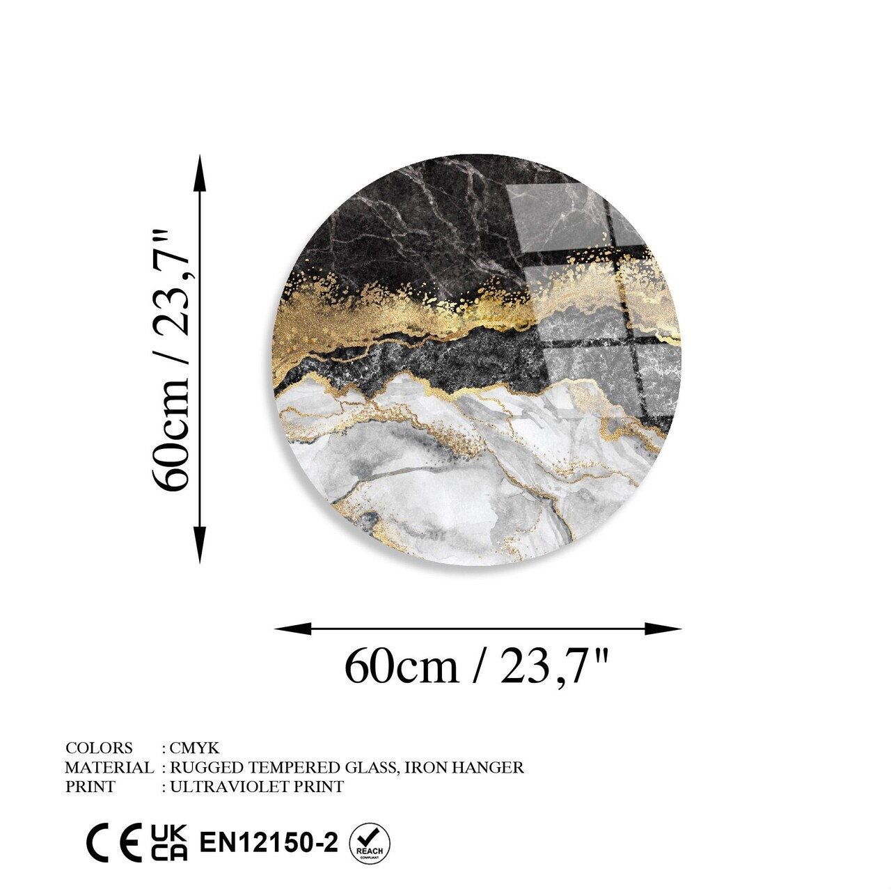 Tablou decorativ, UV-1133, Diametru: 60 cm, Multicolor — imaginea 6