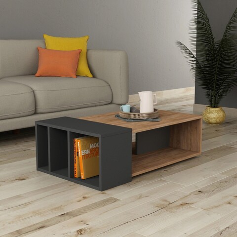 Masuta de cafea, decortie, anita, 102x32x60 cm, stejar / antracit