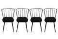 Set scaune 4 piese, Nmobb , Yıldız 181, Metal, Negru