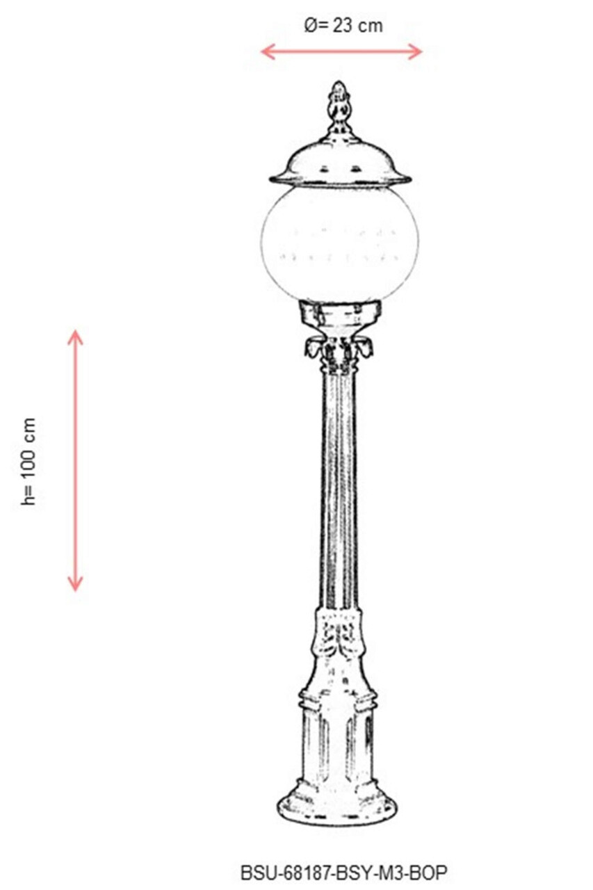 Lampadar de exterior, Avonni, 685AVN1253, Plastic ABS, Negru