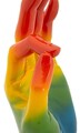 Figurina /sculptura decorativa Rainbow Hand Ok, Mauro Ferretti, 16x10.5x36 cm, polirasina, multicolor