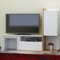 Comoda TV Begi, Decorotika, 120x30x92 cm, alb/bej