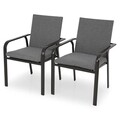 Set 2 scaune suprapozabile, Kihzie, L.68 l.63 H.91.5, otel, gri