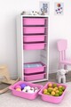 Dulap multifunctional, Estella, Cara 8N, Alb/Roz