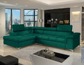 Coltar extensibil stanga 4 locuri ELTAP, ERI-36, Eridano, 275x202x88 cm, lemn/poliester, verde inchis