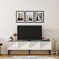 Comoda TV, Olivia, Draw, 154x45x37 cm, PAL, Alb/Negru