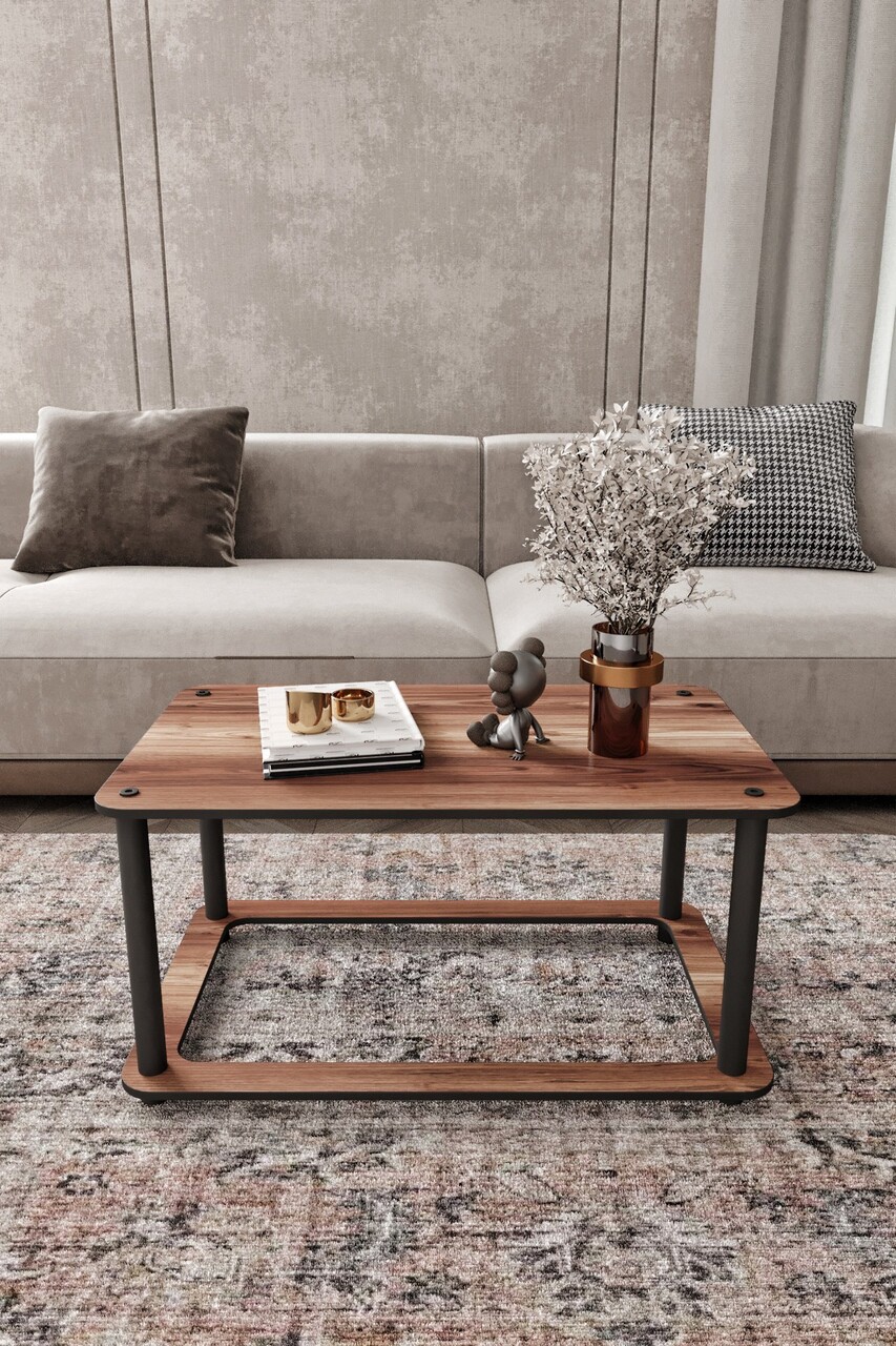 Masuta de cafea, Hanah Home, Hole Rect, 70x38x42 cm, MDF , Maro - view 2