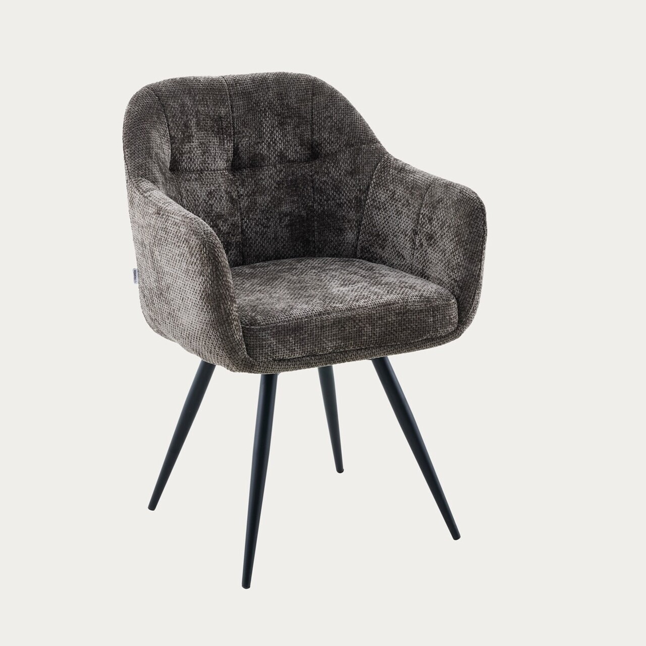 Scaun Comodo, Homla, 59x58x84 cm, metal/poliester, maro inchis