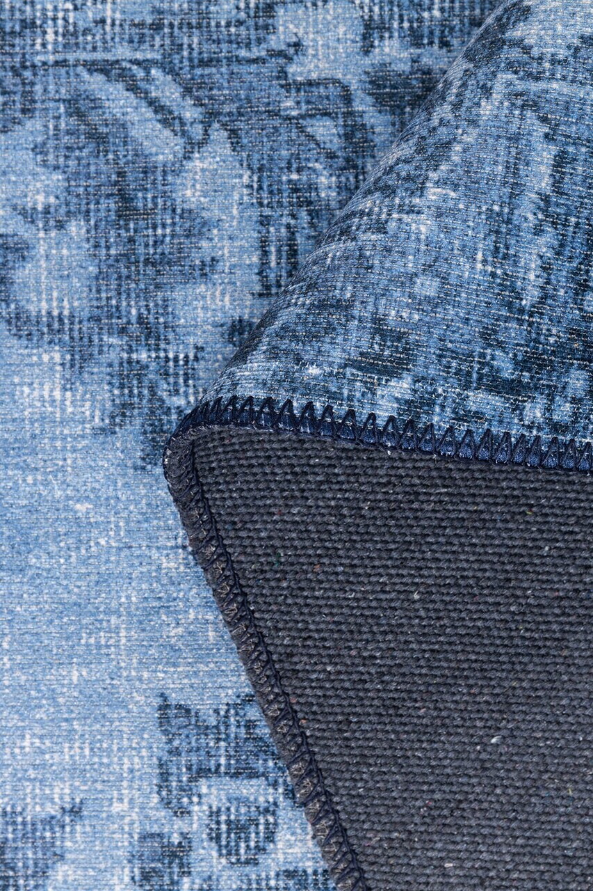 Covor, Folk Chenille, 140x190 cm, Poliester, Albastru — imaginea 3