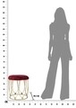 Taburet Amelie, Mauro Ferretti, fier/poliester, fier/poliester, bordo/auriu