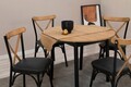 Set masă și scaune extensibile, Vella, Oliver, PAL, Stejar / Negru