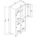 Dulap de depozitare cu incuietoare, Shelvoria, Js1026Kı, 67x200x37 cm, Otel, Gri/Roșu