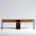 Birou dublu Ikili, Lacivert, 240x60x74 cm, PAL, natural