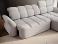 Coltar extensibil dreapta 3 locuri ELTAP, Beneth, 301x185x115 cm, lemn/poliester, gri deschis