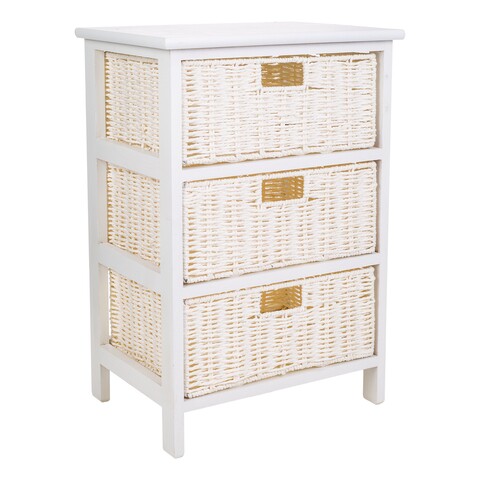 Comoda cu 3 cosuri Thea, Creaciones Meng, 40x29x58 cm, lemn de paulownia