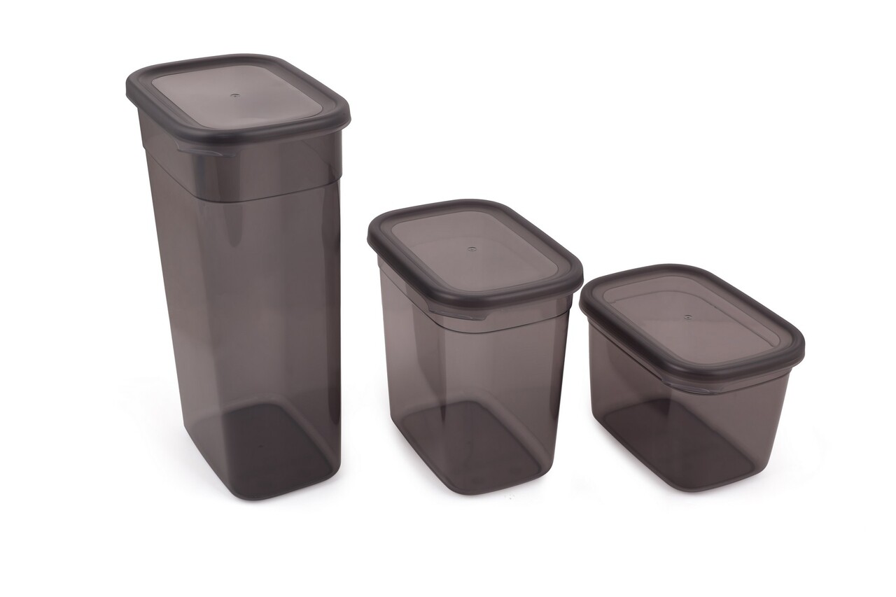 Set recipiente depozitare, Hermia, 964FRM1160, Dimensiune: 12 x 16,5 x 16,5 cm / 2000 ml (6 bucăți), Antracit - imagine 4