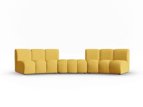 Canapea semirotunda 5 locuri, Lupine, Micadoni Home, BL, 367x118x70 cm, poliester chenille, galben