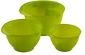 Set 3 boluri de mixare Domotti, 1L, 2L, 3L, plastic, verde