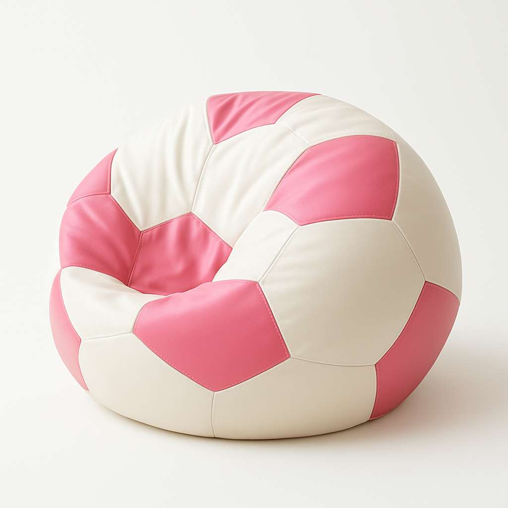 Bean Bag, Atelier del Sofa, 535PFT1234, Piele ecologica, Alb/Roz