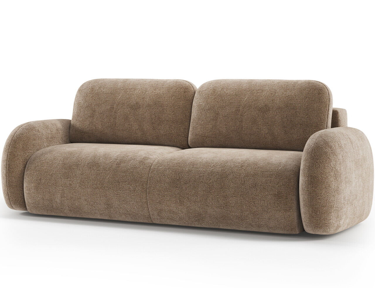 Canapea extensibila 3 locuri ELTAP, Avuela, 250x105x94 cm, lemn/tesatura chenille, maro deschis — imaginea 5