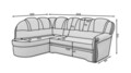 Coltar extensibil stanga 3 locuri ELTAP, L-003, Lord, 243x180x112 cm, lemn/poliester, maro inchis/negru