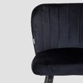 Scaun de bar Hana Reducido, Homla, 52x44x89 cm, metal/MDF/catifea din poliester, negru