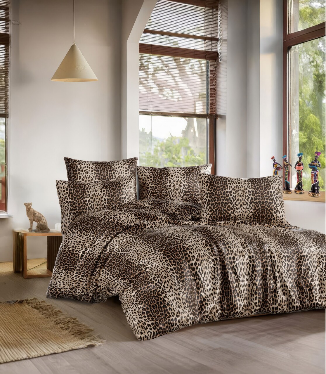 Lenjerie de pat pentru o persoana, Leopard, Pearl Home, 50% bumbac / 50% poliester